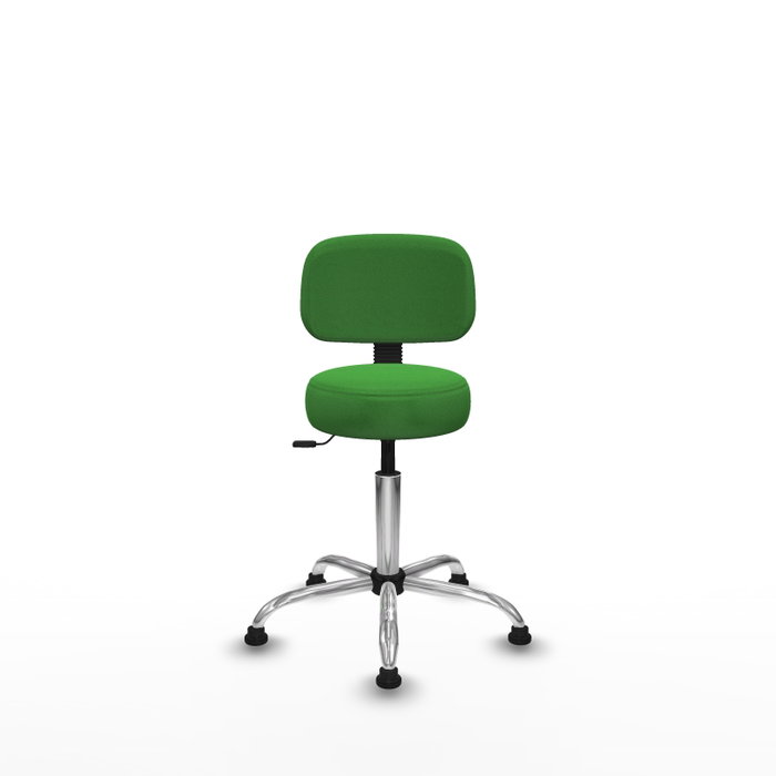 PIQUERAS Y CRESPO Silla Llanos giratoria verde con base cromada