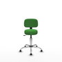 PIQUERAS Y CRESPO Silla Llanos giratoria verde con base cromada