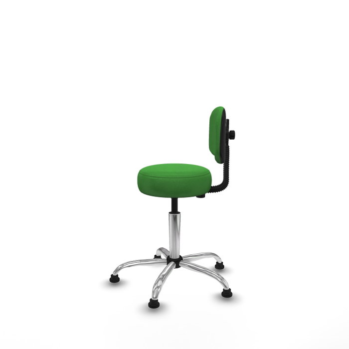 PIQUERAS Y CRESPO Silla Llanos giratoria verde con base cromada