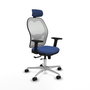 PIQUERAS Y CRESPO Silla de oficina Jorquera con mecanismo Sincro/Traslack, Azul marino y Blanco