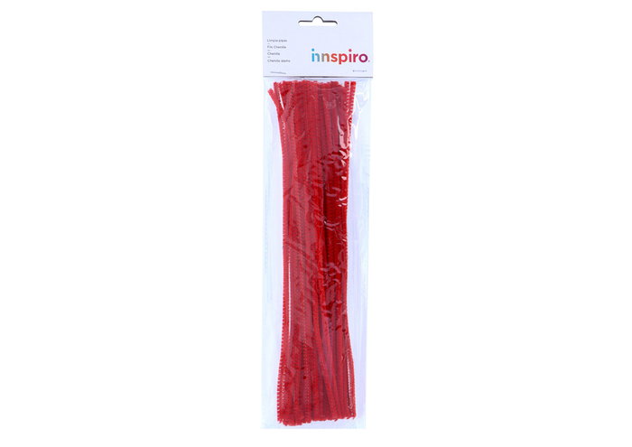 Innspiro Limpiapipas Chenilla Rojo 4mm x 30cm (50 unidades) Innspiro Limpiapipas Chenilla Rojo 4mm x 30cm (50 unidades)