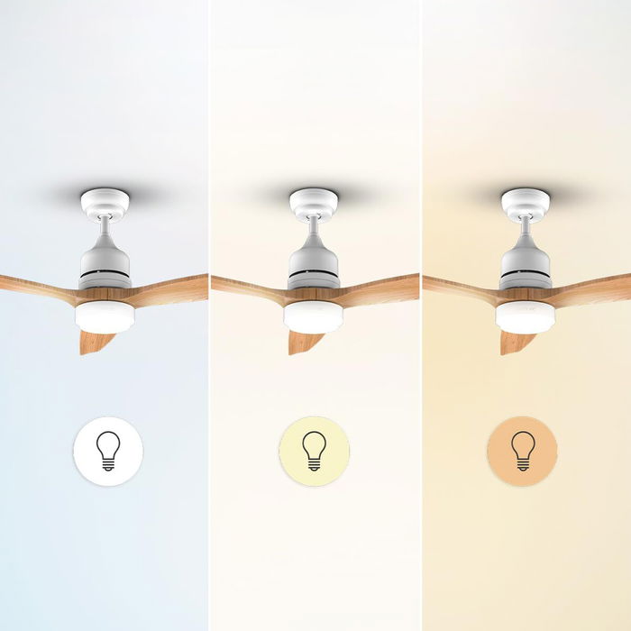Ventilador de Techo con Luz Cecotec EnergySilence Aero 5230 18 W 40 W Blanco Madera (3000-6500 K)