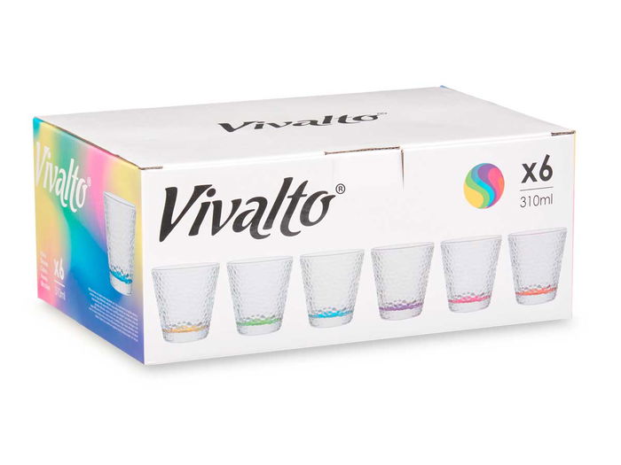 Vivalto Vaso Vidrio Lagrima Transparente Color 310 ml 9x9x9 cm (Set de 36)