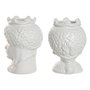 DKD Home Decor Macetero Sicilia 2024 Mediterraneo Blanco Dorado Porcelana 10 x 14 x 10 cm (2 Unidades)