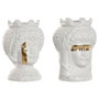 DKD Home Decor Macetero de Porcelana Cabeza Siciliana, Pack de 2