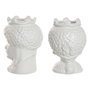 DKD Home Decor Macetero de Porcelana Cabeza Siciliana, Pack de 2