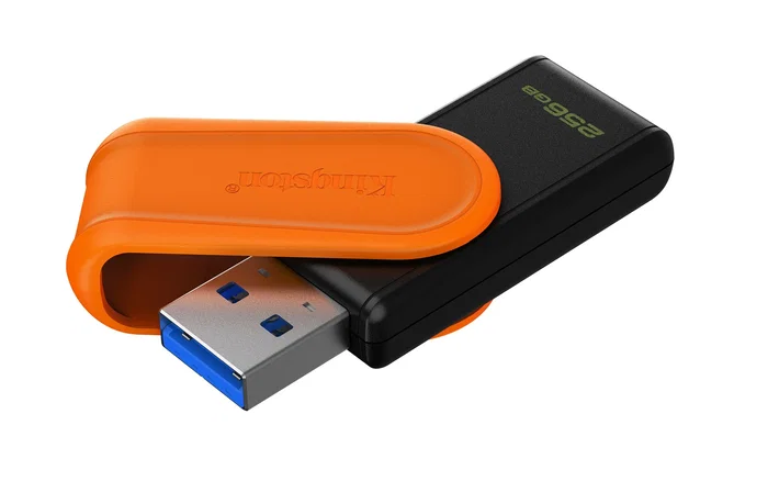 Kingston DataTraveler Exodia S 256GB Unidad Flash USB 3.2 Gen 1 (USB Tipo A) con Tapa Giratoria, Negro y Naranja
