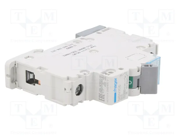 Hager NBN106 Interruptor Magnetotérmico 1 polo 6A B 10kA/15kA Hager NBN106 Interruptor Magnetotérmico 1 polo 6A B 10kA/15kA