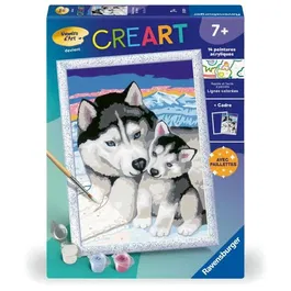 Ravensburger 25829 Kit de Pintura por Números Besos de Husky 18 x 24 cm, a partir de 7 años