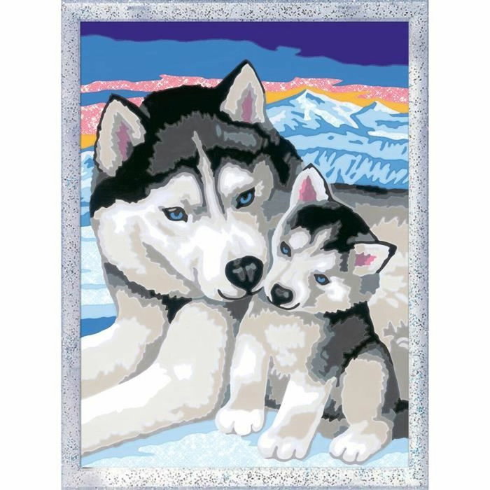 Ravensburger CreArt Kids Kit de pintura por números Besos de Husky (18 x 24 cm)