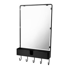 DKD Home Decor Espejo Loft Negro Metal 40 x 72 x 9 cm