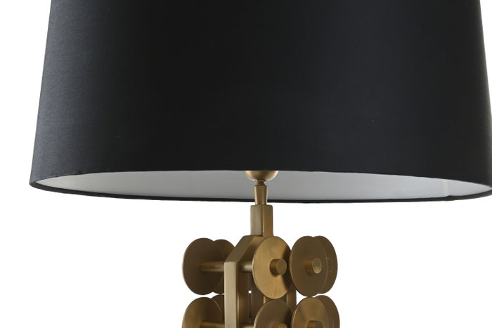 DKD Home Decor Lámpara de Sobremesa de Acero Patinado Mate Dorado y Negro