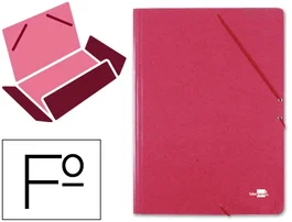 Carpeta Liderpapel Gomas Tres Solapas Cartón Prespán Folio Color Rojo