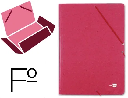 Carpeta Liderpapel Gomas Tres Solapas Cartón Prespán Folio Color Rojo Carpeta Liderpapel Gomas Tres Solapas Cartón Prespán Folio Color Rojo