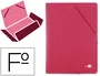 Carpeta Liderpapel Gomas Tres Solapas Cartón Prespán Folio Color Rojo