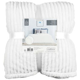 Home Deco Factory Manta Franela Crudo Poliéster 180x220 cm Colección Cocooning