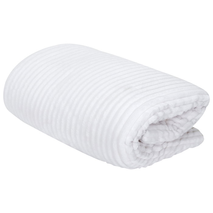 Home Deco Factory Manta Franela Crudo Poliéster 180x220 cm Colección Cocooning