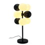 DKD Home Decor Lámpara de Sobremesa de Metal y Cristal con Bolas en Negro y Blanco