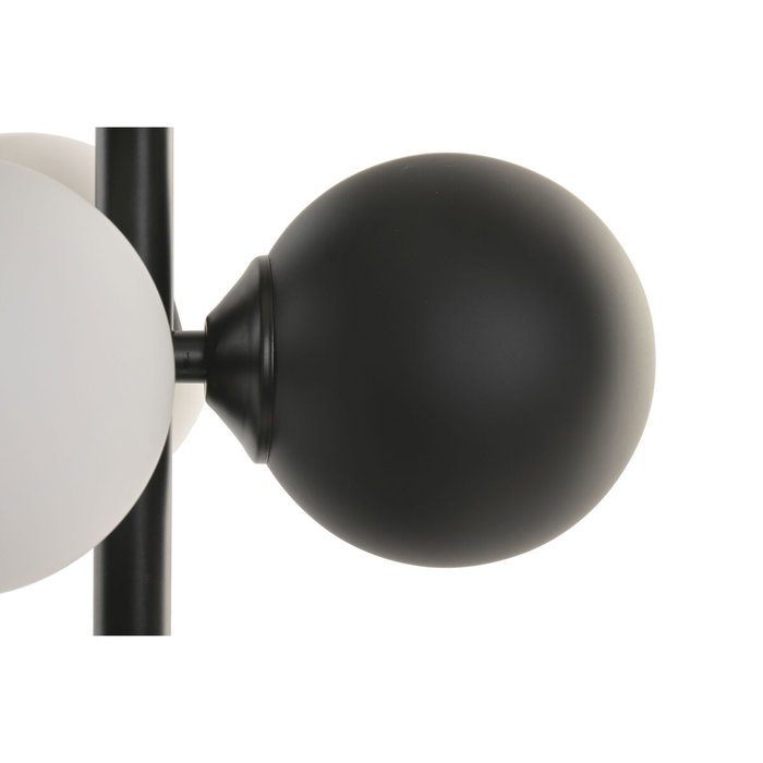 DKD Home Decor Lámpara de Sobremesa de Metal y Cristal con Bolas en Negro y Blanco