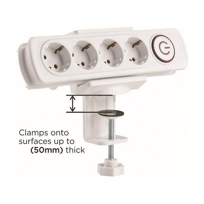 VALUE Soporte para Extensión de Potencia, Abrazadera de Mesa, Gestión de Cables, Blanco - VALUE 19.99.3230 VALUE Soporte para Extensión de Potencia, Abrazadera de Mesa, Gestión de Cables, Blanco - VALUE 19.99.3230