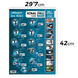 Edm Cartel Promocional Temático con PVP Koma Tools 29,7x42cm