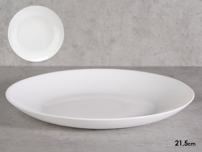 Vivalto Plato Postre Redondo de Opal, Blanco, 21.5 cm de Diámetro (Set de 24) Vivalto Plato Postre Redondo de Opal, Blanco, 21.5 cm de Diámetro (Set de 24)