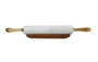 DKD Home Decor Rodillo Glam Blanco Dorado 45 x 5.5 x 8 cm Marmol Acacia Metal