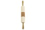 DKD Home Decor Rodillo de Mármol y Acacia Blanco y Dorado 45x5,5x8 cm