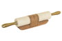 DKD Home Decor Rodillo de Mármol y Acacia Blanco y Dorado 45x5,5x8 cm