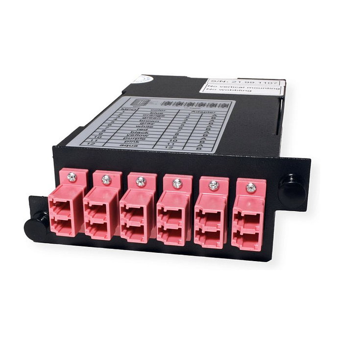 VALUE 21.99.1107 - Adaptador MPO (macho) a 12x LC (hembra) para Fibra Óptica, Negro