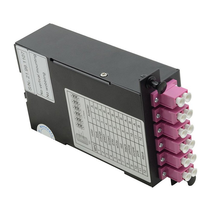 VALUE 21.99.1107 - Adaptador MPO (macho) a 12x LC (hembra) para Fibra Óptica, Negro