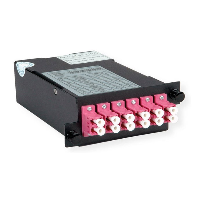 VALUE 21.99.1107 - Adaptador MPO (macho) a 12x LC (hembra) para Fibra Óptica, Negro