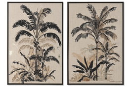 DKD Home Decor Cuadro Lienzo Palmeras Surtido de 2 Unidades