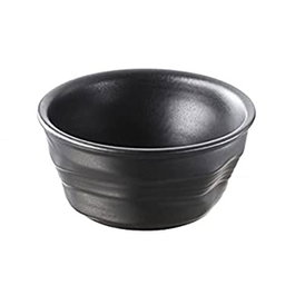 Revol Remiquin Taza de porcelana negra, 10 cm de diámetro x 4.5 cm de alto (Set de 6)