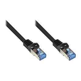 GoodConnections Cat.6A Patch Cable S/FTP HF Cat6a 1.5m Negro, 10 Gbit/s, 500 MHz, 27 AWG, Blindaje S/FTP (S-STP), 10GBase-T