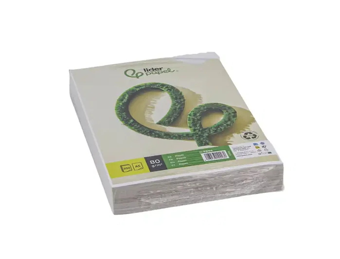 Liderpapel Papel Reciclado A5 80g, Paquete de 250 Hojas, Blanco, Multifunción, Formato 148 x 210 mm Liderpapel Papel Reciclado A5 80g, Paquete de 250 Hojas, Blanco, Multifunción, Formato 148 x 210 mm