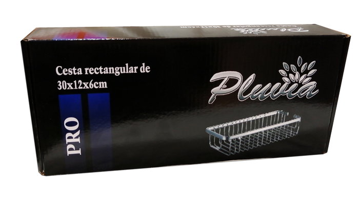 PLUVIA Pro Cesta Rectangular 30x12x6 Inox BN-3526