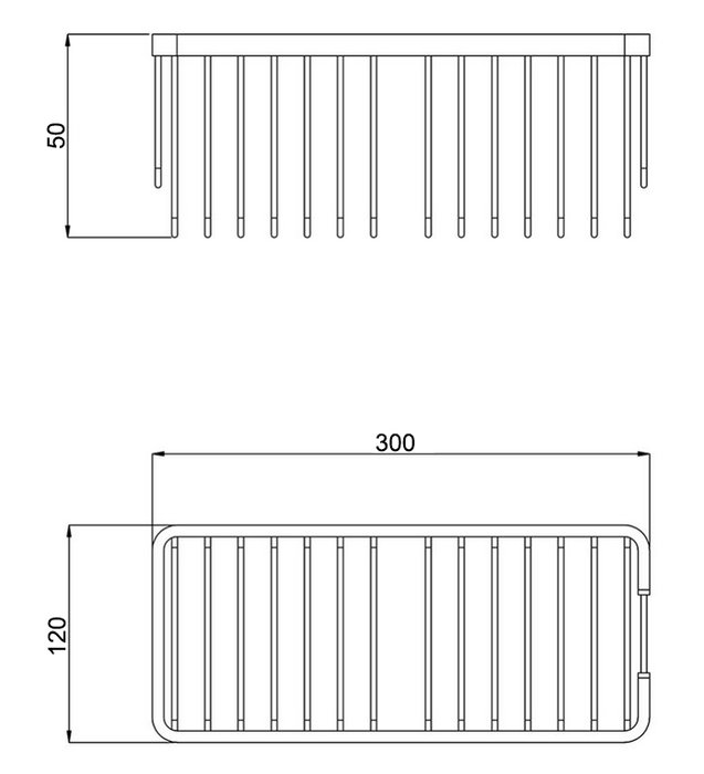 PLUVIA Pro Cesta Rectangular 30x12x6 Inox BN-3526