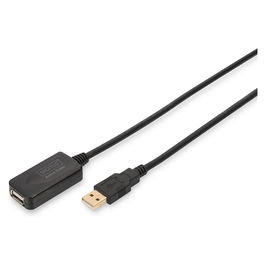 Digitus Cable Extensión USB 2.0 Tipo A Macho/Hembra 5m Negro