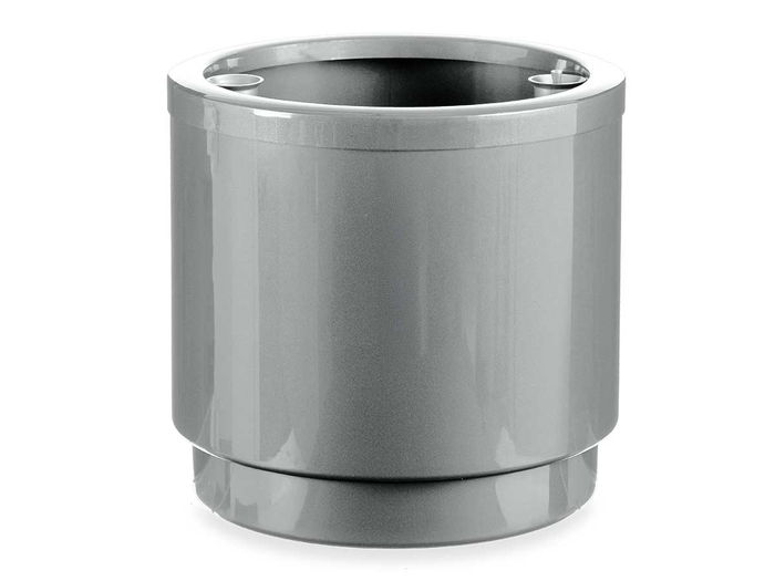 Ibergarden Maceta Plástico con Reserva de Agua 38 cm Plata (Set de 2)