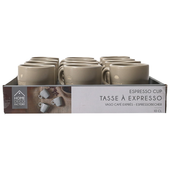 Home Deco Factory Taza Espresso 100 ml con mensaje, Colección Cocooning Home Deco Factory Taza Espresso 100 ml con mensaje, Colección Cocooning