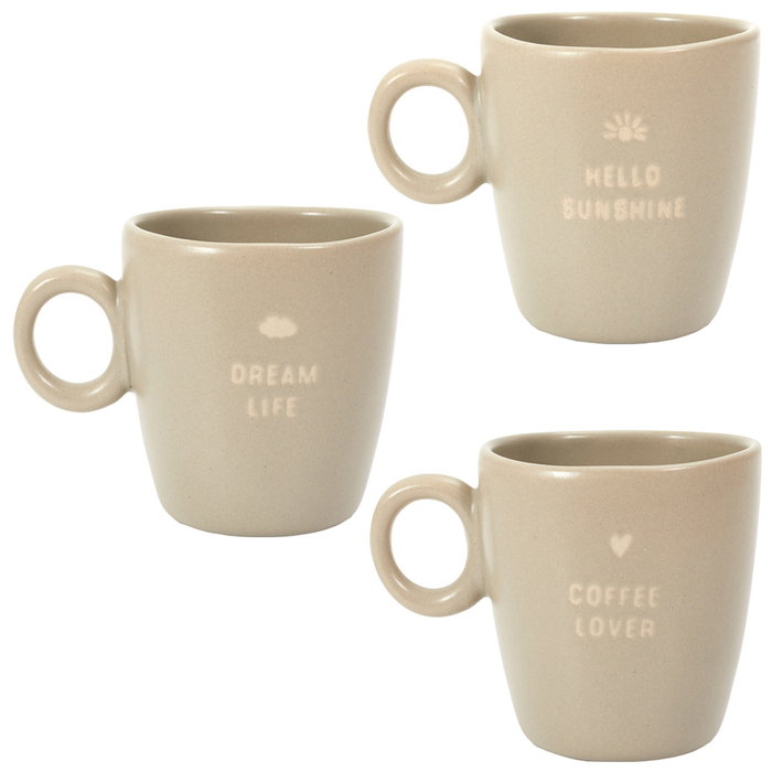 Home Deco Factory Taza Espresso 100 ml con mensaje, Colección Cocooning Home Deco Factory Taza Espresso 100 ml con mensaje, Colección Cocooning