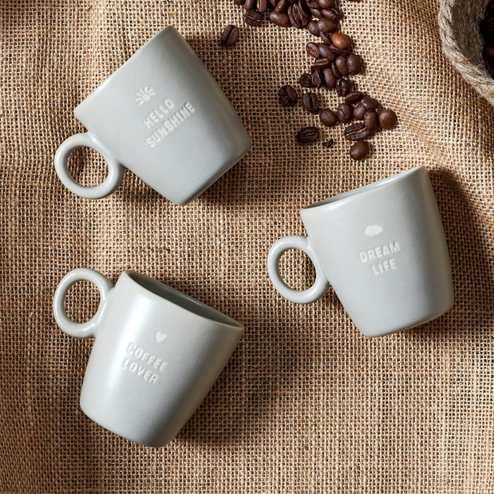 Home Deco Factory Taza Espresso 100 ml con mensaje, Colección Cocooning Home Deco Factory Taza Espresso 100 ml con mensaje, Colección Cocooning