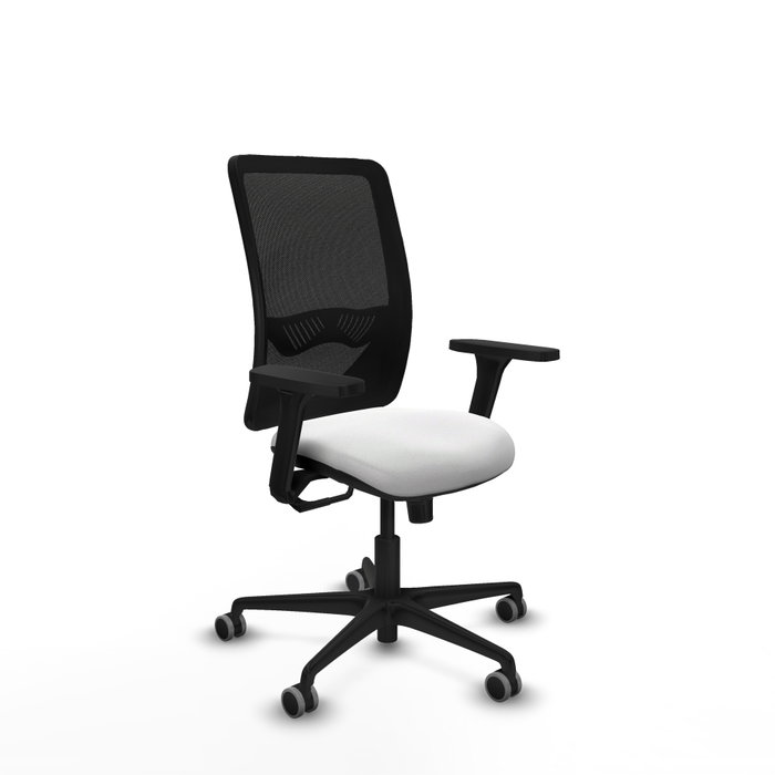 PIQUERAS Y CRESPO Silla de oficina Zulema con mecanismo Sincro, Tela Blanca y Malla Negra PIQUERAS Y CRESPO Silla de oficina Zulema con mecanismo Sincro, Tela Blanca y Malla Negra