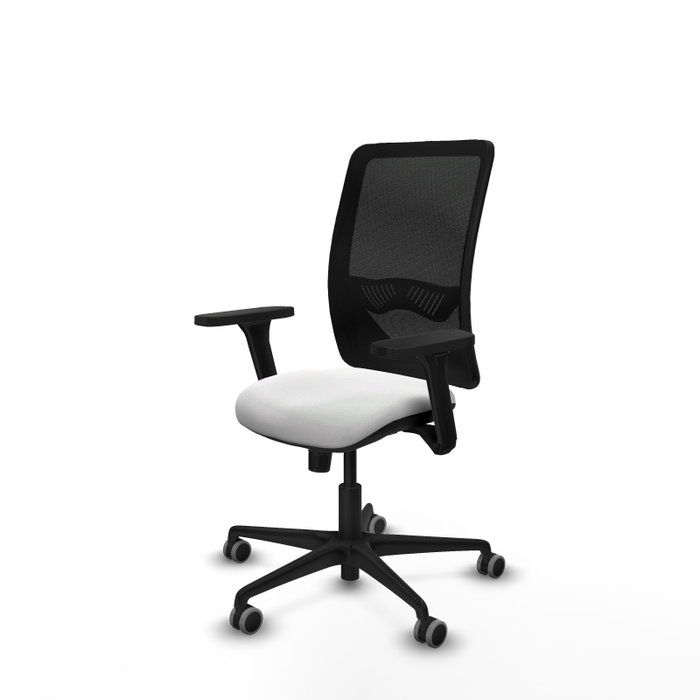 PIQUERAS Y CRESPO Silla de oficina Zulema con mecanismo Sincro, Tela Blanca y Malla Negra PIQUERAS Y CRESPO Silla de oficina Zulema con mecanismo Sincro, Tela Blanca y Malla Negra