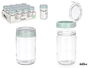 Vivalto Bote Tapa 660 ml Verde Transparente Cristal y Plástico 9.5x15x9 cm (Set de 12)