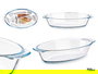 Vivalto Bandeja Ovalada Borosilicato con Asas 700ml Transparente 23x13x5.3 cm (Set de 18)