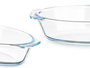 Vivalto Bandeja Ovalada Borosilicato con Asas 700ml Transparente 23x13x5.3 cm (Set de 18)