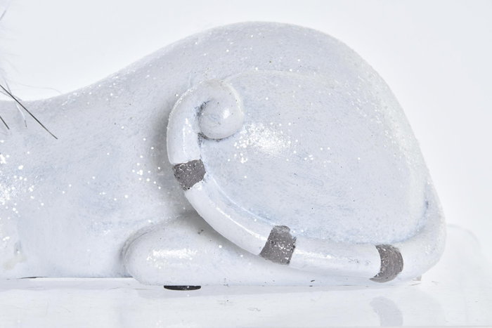 DKD Home Decor Figura de Gato Brillante Blanco en Resina