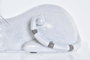 DKD Home Decor Figura de Gato Brillante Blanco en Resina